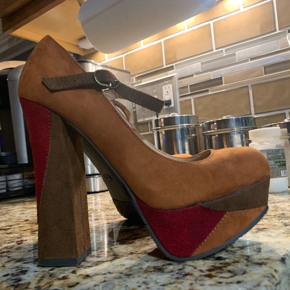 Candies Retro Color Block Platform Heels Women’s … - image 1